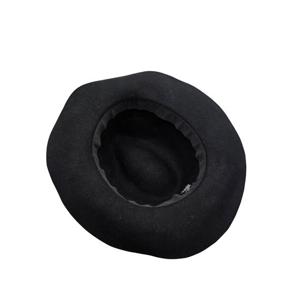 D&Y Black Wool Fedora Hat With Geometric Band - Picture 5 of 5